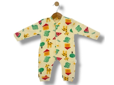 Zürafa Desenli Raporlu Erkek Bebe Tulum