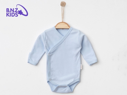 Toptan NAYINOM Düz Unisex Kundak Çıtçıtlı Badi MAVİ - Beniz Bebe
