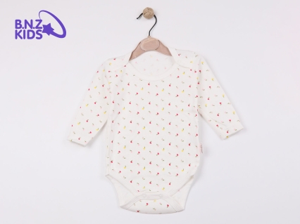 Toptan NAYINOM Lale Desenli Raporlu Kız Çıtçıtlı Badi - Toptan Çocuk Giyim Beniz Kids