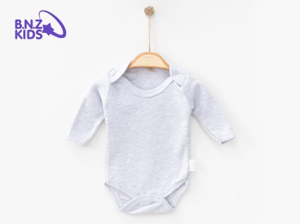 Toptan NAYINOM Raporlu Unisex Çıtçıtlı Badi GRİ - Beniz Bebe