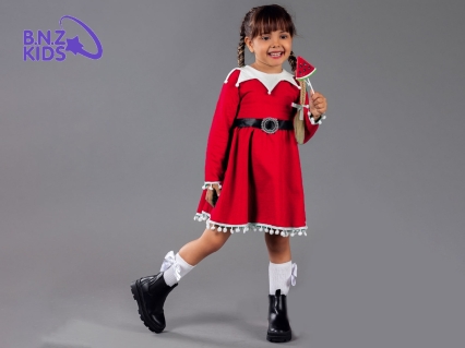 Yakalı Yılbaşı Noel Elbise