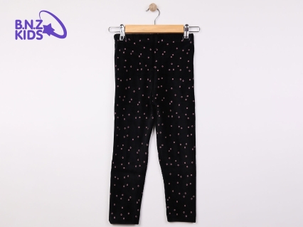 Toptan TURAN KİDS Desenli Kadife Tayt Black - Beniz Bebe