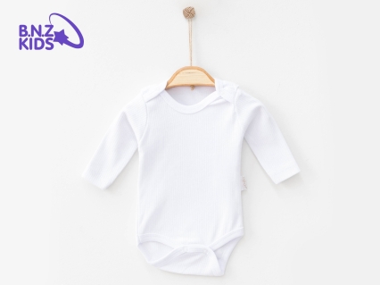 Toptan NAYINOM Raporlu Unisex Çıtçıtlı Badi BEYAZ - Beniz Bebe