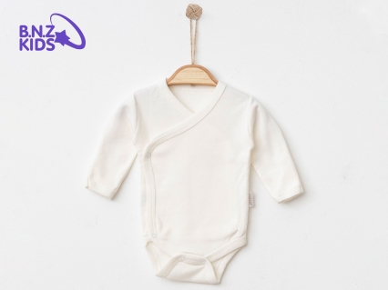 Toptan NAYINOM Düz Unisex Kundak Çıtçıtlı Badi KREM - Beniz Bebe