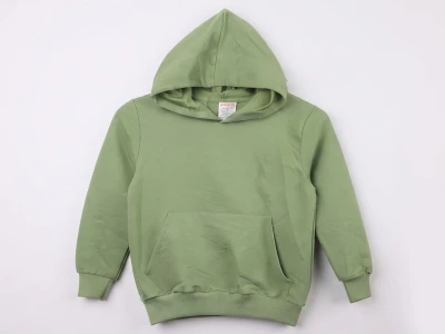 Toptan MARS Kapşonlu Kanguru Cepli 2 İp Unisex Okul Sweat YEŞİL - Beniz Bebe